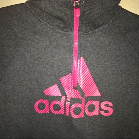 adidas Women's Gray and Pink Sweatshirt - Picture 2 of 2